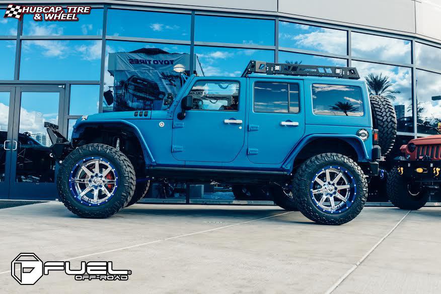 vehicle gallery/jeep wrangler fuel maverick d260 0X0  Chrome with Gloss Black Lip wheels and rims
